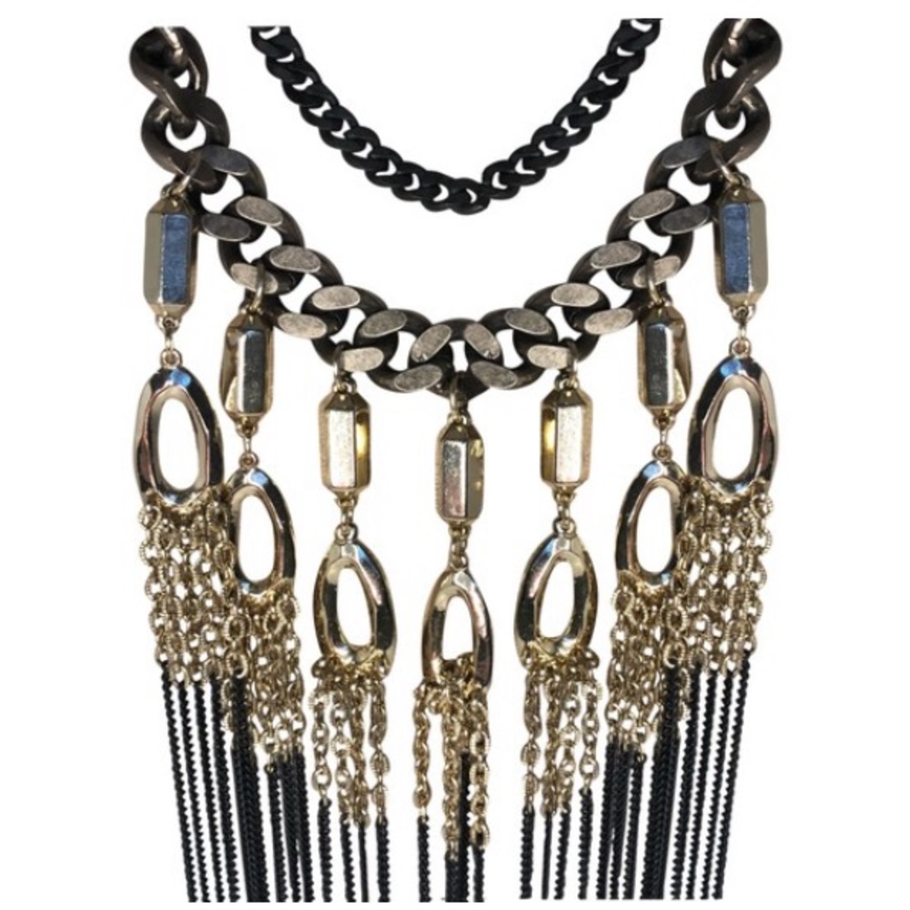 Stella & Dot Black Gold Fringe Necklace (NWT,$250)
